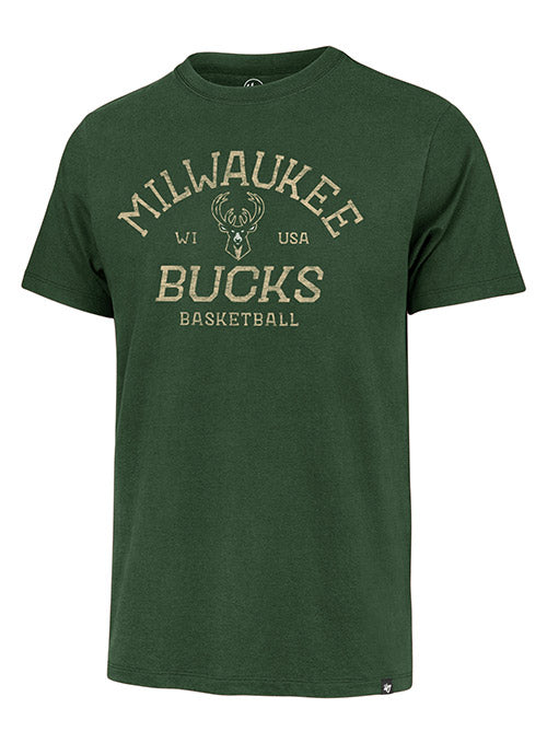 '47 Brand Franklin Bankshot Milwaukee Bucks T-Shirt In Green - Front View
