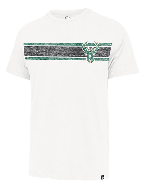 '47 Brand Bond Franklin Wavelength Milwaukee Bucks T-Shirt In White - Front View