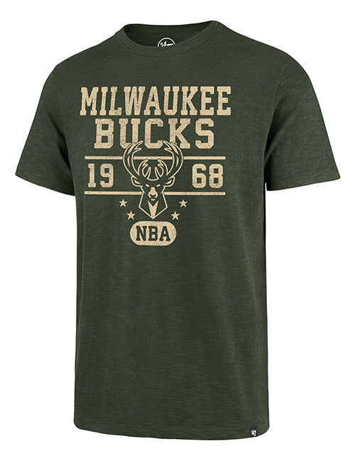 '47 Brand Scrum Floater Milwaukee Bucks T-Shirt In Green - Front View