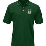 Big & Tall Fanatics Pieced Green Milwaukee Bucks Polo - Front View