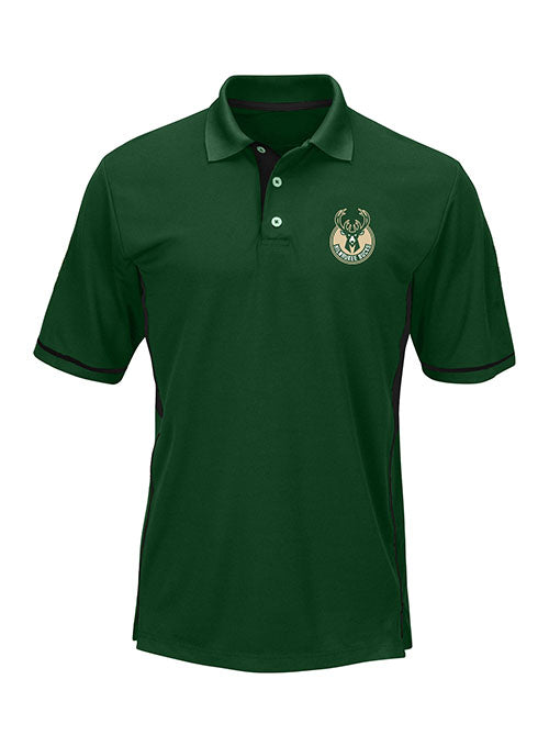 Big & Tall Fanatics Pieced Green Milwaukee Bucks Polo - Front View