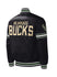 Starter Satin Slider Milwaukee Bucks Jacket in Black - Back View