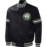 Starter Satin Slider Milwaukee Bucks Jacket in Black - Front View