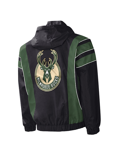 G-III Impact Black Milwaukee Bucks 1/2 Zip Pullover Jacket-back 