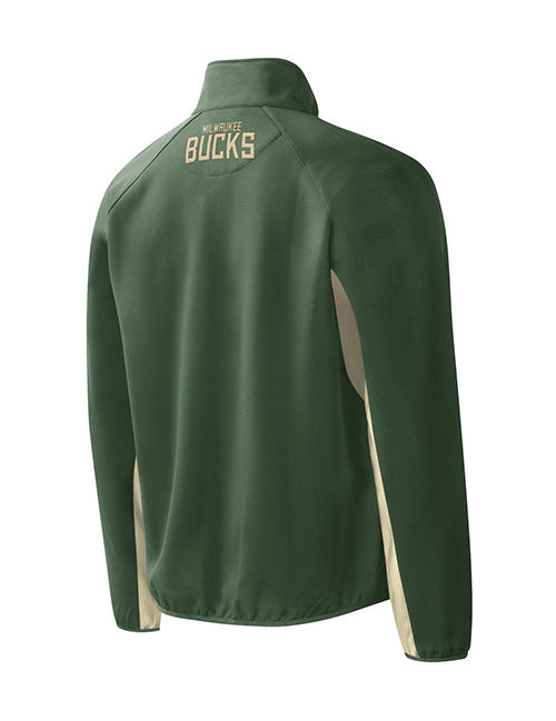 G-III Home Team Milwaukee Bucks Woven Jacket in Green and Gold - Back View