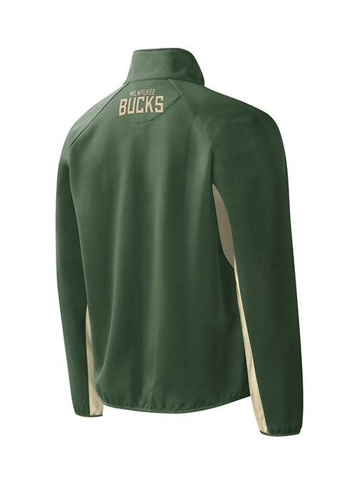 G-III Home Team Milwaukee Bucks Woven Jacket in Green and Gold - Back View