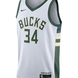 Nike 2022 Association Edition Giannis Antetokounmpo Milwaukee Bucks Swingman Jersey-front