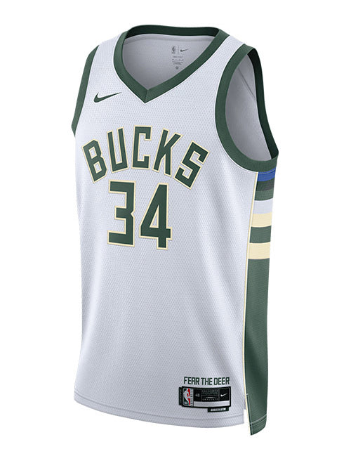 Nike 2022 Association Edition Giannis Antetokounmpo Milwaukee Bucks Swingman Jersey-front