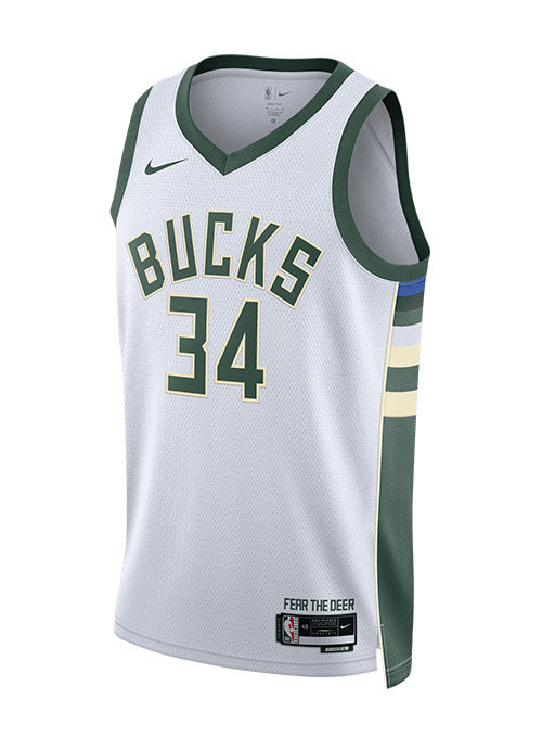 Nike 2022 Association Edition Giannis Antetokounmpo Milwaukee Bucks Swingman Jersey-front