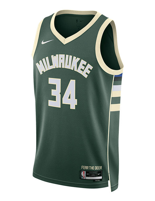 Nike 2022 Icon Edition Giannis Antetokounmpo Milwaukee Bucks Swingman Jersey-front