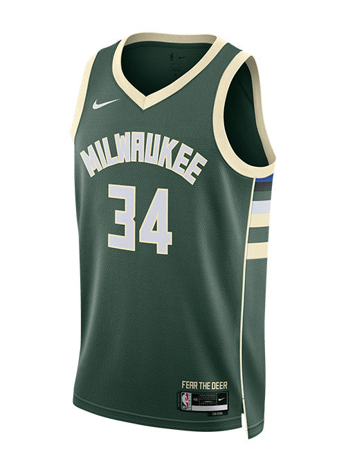 Nike 2022 Icon Edition Giannis Antetokounmpo Milwaukee Bucks Swingman Jersey-front