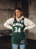 Nike 2022 Icon Edition Giannis Milwaukee Bucks Swingman Jersey In Green - Front View On Model