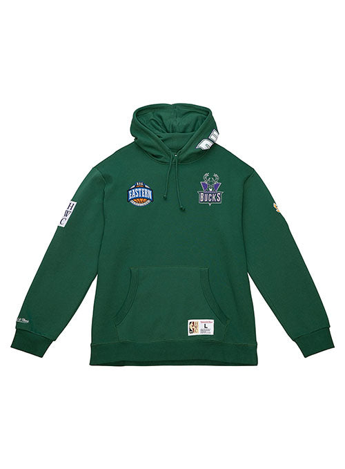 Mitchell & Ness HWC City Collection Milwaukee Bucks Hooded Sweatshirt in Green - Front View