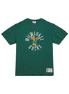 Mitchell & Ness HWC '68 Legendary Slub Milwaukee Bucks T-Shirt in Green - Front View