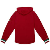 Mitchell & Ness HWC '68 Legendary Slub Red Milwaukee Bucks Long Sleeve Hooded T-Shirt in Red - Back View