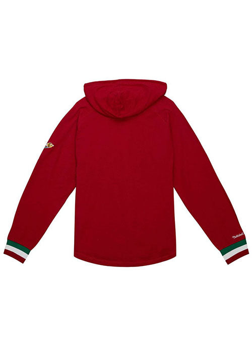 Mitchell & Ness HWC '68 Legendary Slub Red Milwaukee Bucks Long Sleeve Hooded T-Shirt in Red - Back View