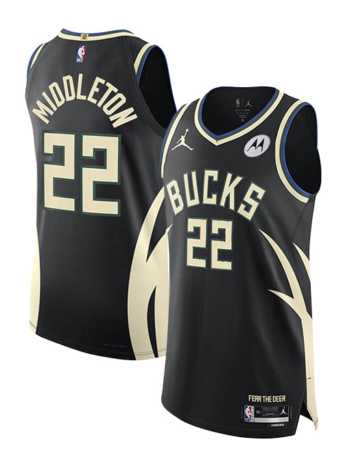 Jordan 2022 Statement Edition Khris Middleton Milwaukee Bucks Authentic Jersey-COLLAGE