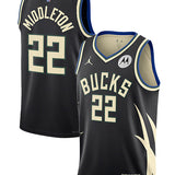 Jordan 2022 Statement Edition Khris Middleton Milwaukee Bucks Swingman Jersey-collage