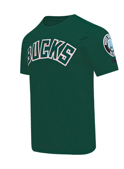 Pro Standard Classic Chenille Milwaukee Bucks T-Shirt-angled front 