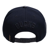 Pro Standard Triple Black Wool Milwaukee Bucks Snapback Hat-back