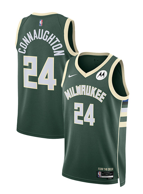 Nike 2022 Icon Edition Pat Connaughton Milwaukee Bucks Swingman Jersey-collage