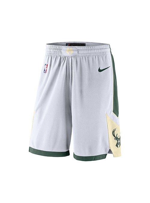 Nike Men's Milwaukee Bucks White Dri-Fit Swingman Shorts, Large