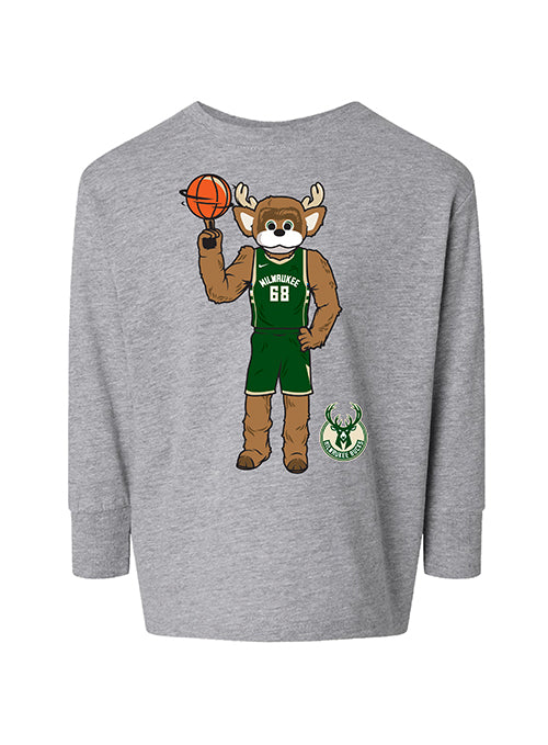 Toddler Bucks Pro Shop Bango Spinning Basketball Milwaukee Bucks Long Sleeve T-Shirt