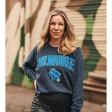 Women's Sportiqe 2023-24 City Edition Ashlyn Milwaukee Bucks Crewneck Sweatshirt