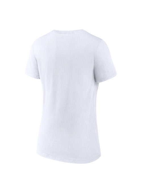 Women's Fanatics Bench Warmer Milwaukee Bucks V-Neck T-Shirt in White - Back View