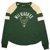 Women's G-III Long-Sleeve Play Action Royal Milwaukee Bucks T-Shirt-fromt