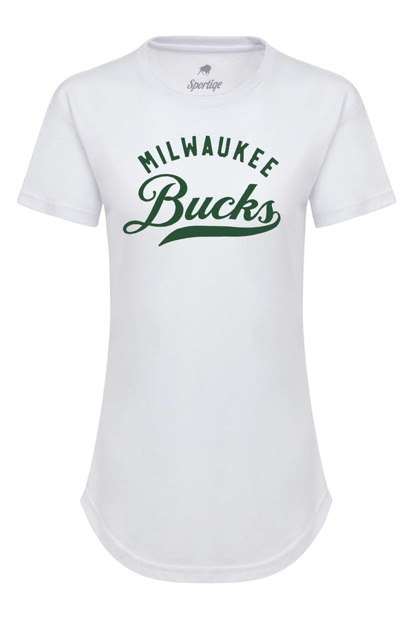 Women's Sportiqe Phoebe Upton White Milwaukee Bucks T-Shirt