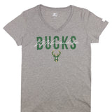 Damen Starter City Script Milwaukee Bucks T-Shirt mit V-Ausschnitt