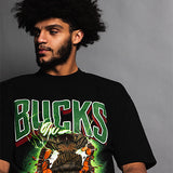 Bucks In Six x Unfinished Legacy Dynamic Fusion Black Milwaukee Bucks T-Shirt-front 