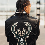 Pro Standard Script Tail Milwaukee Bucks Satin Jacket-back