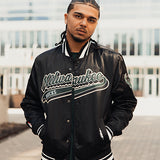 Pro Standard Script Tail Milwaukee Bucks Satin Jacket-front 