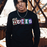 Bucks In Six x Mitchell & Ness Eras Milwaukee Bucks Long Sleeve T-Shirt-front shoot