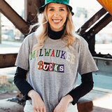 Bucks in Six x Mitchell & Ness Color Eras Milwaukee Bucks T-Shirt-front shoot