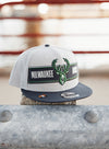 New Era Draft 2024 9Fifty Grey Milwaukee Bucks Snapback Hat-photoshoot