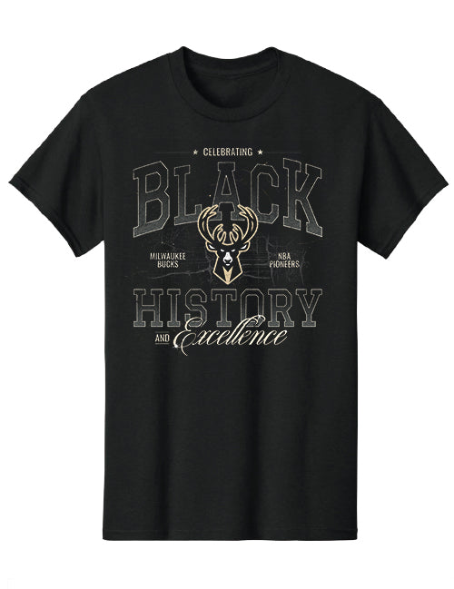 Bucks Pro Shop Celebrating Black History and Excellence Milwaukee Bucks T-Shirt