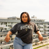 Women's New Era Evergreen Milwaukee Bucks Washed T-Shirt