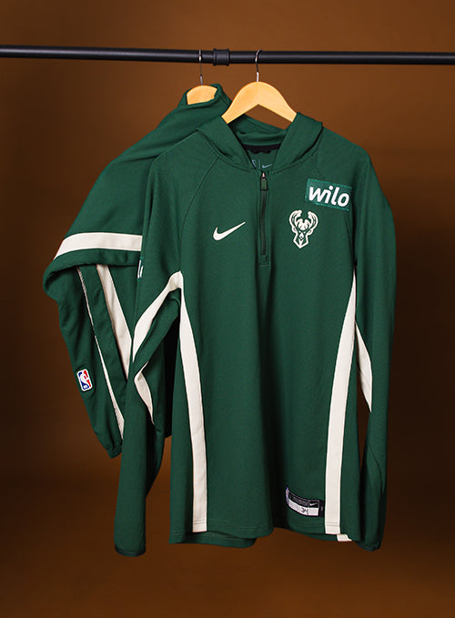Game Worn Nike Game Theatre Giannis Antetokounmpo Milwaukee Bucks Jacket and Pant Set-jacker & pant