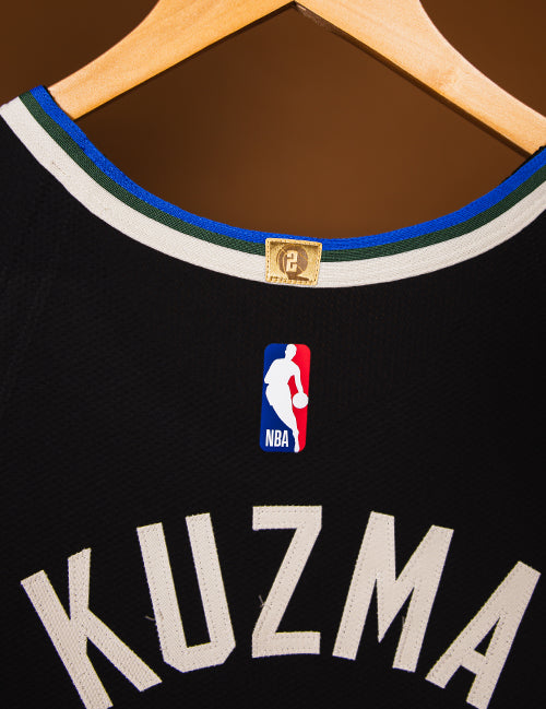 Game Worn Jordan Statement Edition Kyle Kuzma Milwaukee Bucks Authentic Jersey-close up