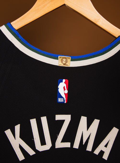 Game Worn Jordan Statement Edition Kyle Kuzma Milwaukee Bucks Authentic Jersey-close up