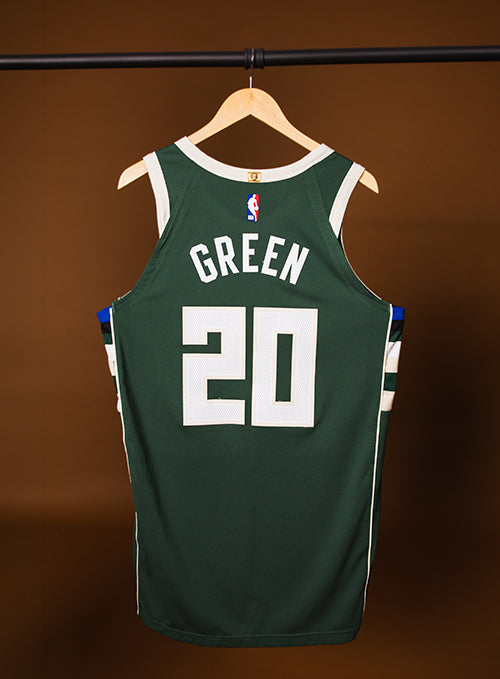 Game Worn Nike Icon Edition AJ Green Milwaukee Bucks Authentic Jersey-back