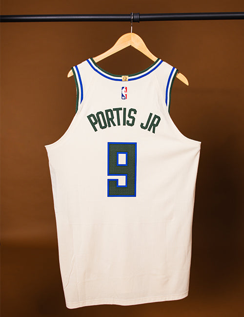 Game Worn Nike 2025-26 City Edition Bobby Portis Jr. Milwaukee Bucks Authentic Jersey-back