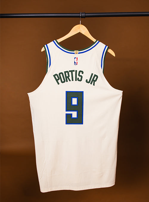 Game Worn Nike 2025-26 City Edition Bobby Portis Jr. Milwaukee Bucks Authentic Jersey-back