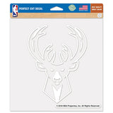 Wincraft White Lined Icon Logo Milwaukee Bucks Decal