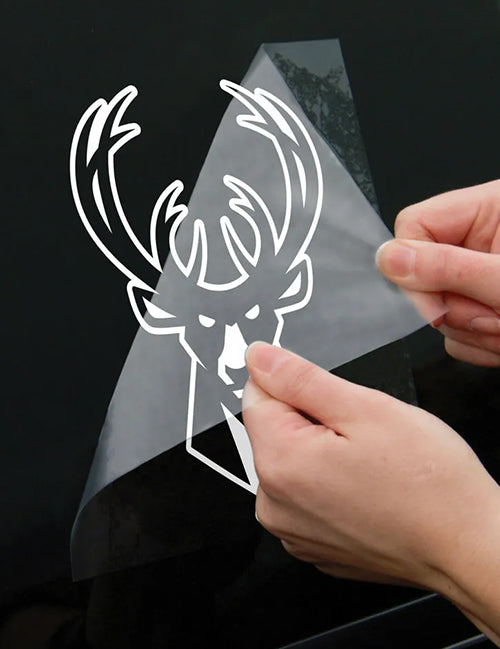Wincraft White Lined Icon Logo Milwaukee Bucks Decal-on car
