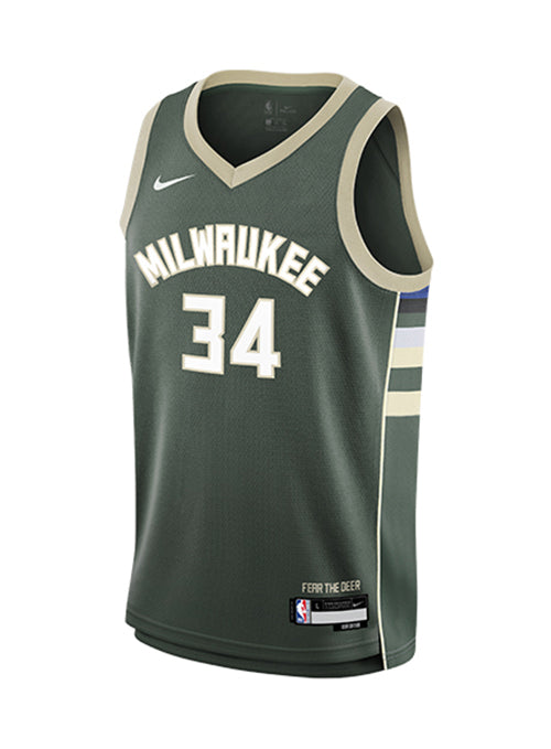 Youth Nike Icon Edition Giannis Antetokounmpo Milwaukee Bucks Swingman Jersey-front