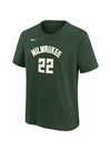 Youth Nike 2022 Icon Edition Khris Middleton Milwaukee Bucks T-Shirt in Green - Front View